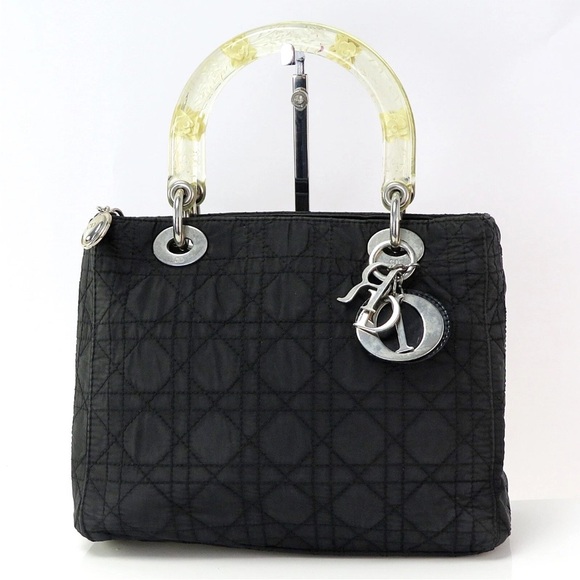 Dior Black Quilted Tote with Silver Accents - Picture 2 of 14